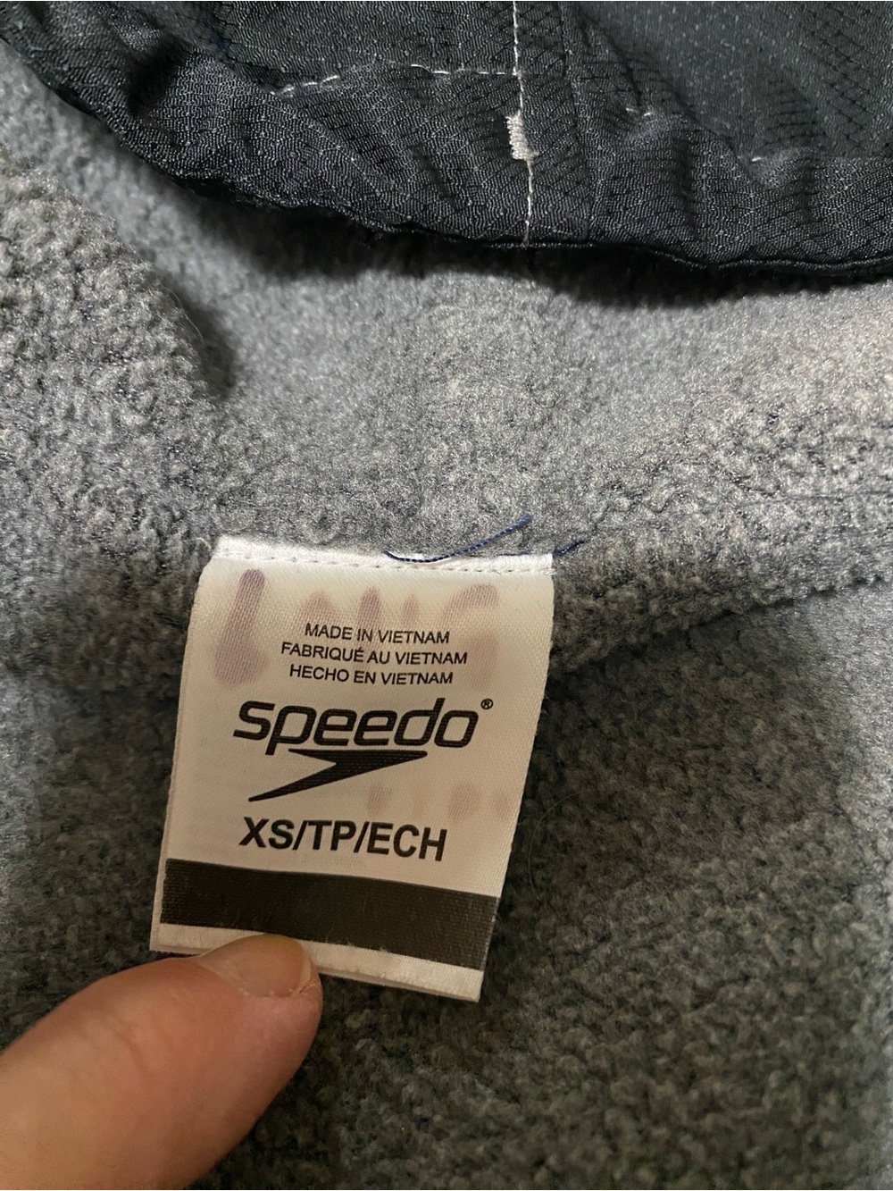 Speedo Swim Parka XSmall XS Unisex Black Gray Fleece-Lined Hooded Jacket - Picture 11 of 11